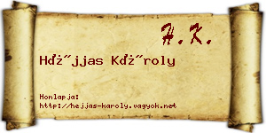 Héjjas Károly névjegykártya
