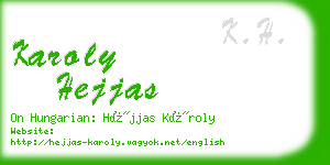 karoly hejjas business card